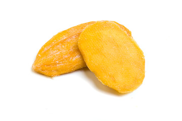 dried mango on white background
