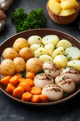 Delicious Boiled Potato & Carrot Dish with Eggs