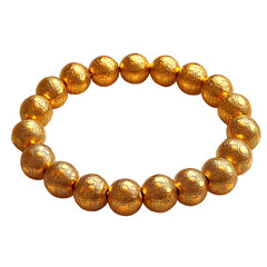 Obraz premium Luxurious Gold Beaded Bracelet Engraved Round Beads Elegant Jewelry