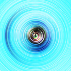 Colorful radial motion effect. Abstract rounded background. Color curves and sphere.