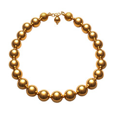 Obraz premium Elegant Gold Beaded Necklace Luxurious Round Beads Golden Jewelry Fashion Accessory