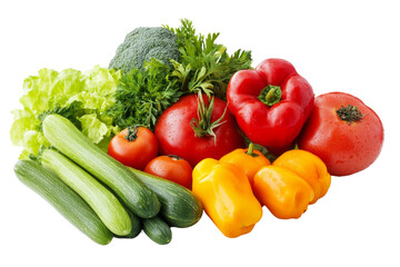 Fresh colorful vegetables on a transparent background png format bright white light culinary delight