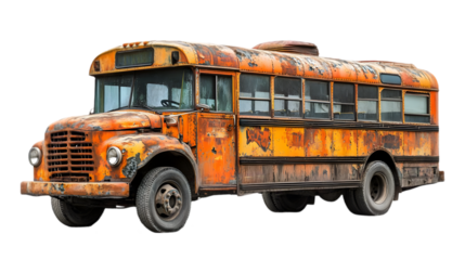 Photo: Rusty Vintage School Bus - Decay, Nostalgia, Transportation History