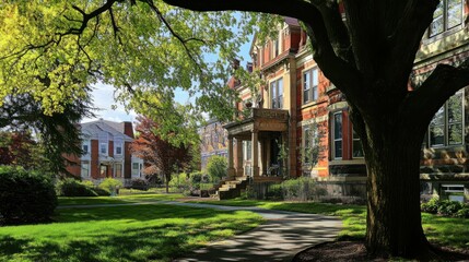Lancaster Pennsylvania. Sunny cityscape with historic buildings in downtown Lancaster