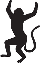 Fototapeta premium Monkey silhouette vector EPS