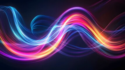 Fototapeta premium Colorful Abstract Wave Patterns in Bright Vibrant Neon Light