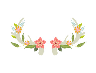 Floral Wreath With Horns
