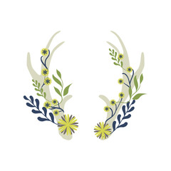 Floral Wreath With Horns