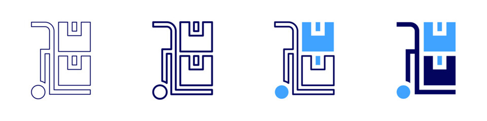 Trolley service icon in 4 different styles. Thin Line, Line, Bold Line, Duotone. Duotone style. Editable stroke
