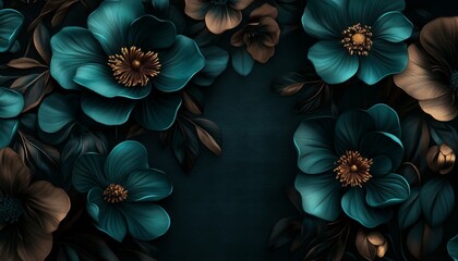 Fototapeta premium Close-up of stunning teal flowerbeds.