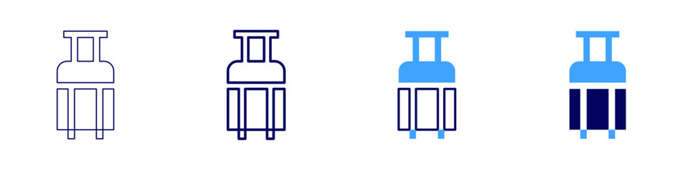 Trolley with adjustable height icon in 4 different styles. Thin Line, Line, Bold Line, Duotone. Duotone style. Editable stroke