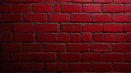 Fototapeta premium A textured red brick wall, showcasing a rustic and vibrant appearance, adds depth and character to any space.