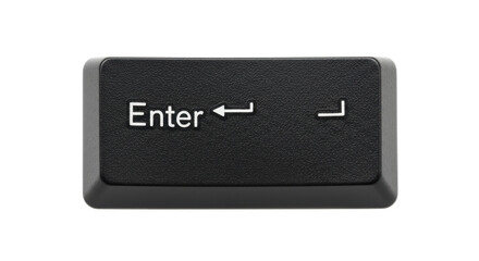 Isolated Black Enter Keycap from Computer Keyboard