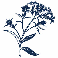 Creative Black and white flowers icon with vector illustration