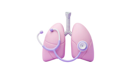 Obraz premium Isolated Human Lungs and Stethoscope for Respiratory Health