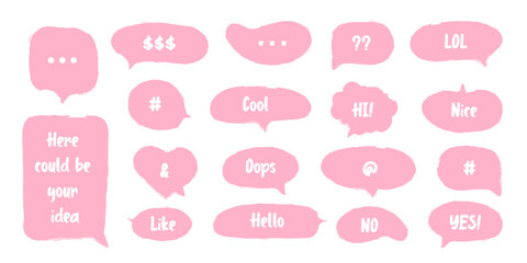 Talk bubble. Cloud speech bubbles collection