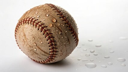 old baseball isolated on white