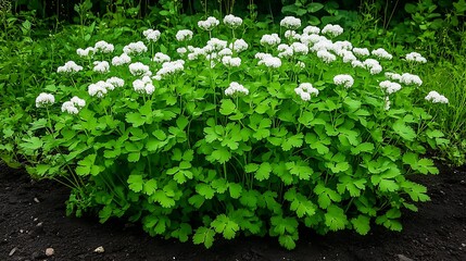 White Clover Bloom in Lush Summer Garden AI Generated