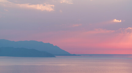 Sunset sky landscape, Beautiful sunset tranquil scene