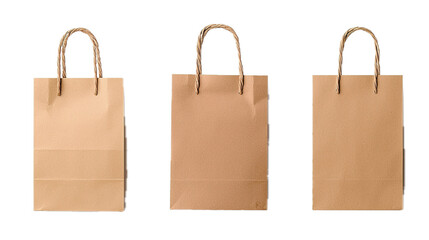 Creative packaging ideas for eco-friendly shopping bags retail store product showcase minimalist environment front view sustainable concept