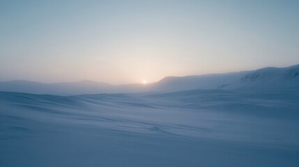 Obraz premium Gentle waves caressing the white shore as the sun sets behind the horizon