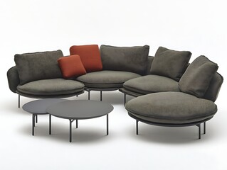 Modern modular sofa, studio setting