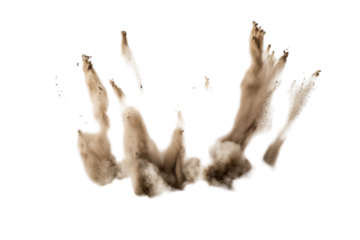 Dynamic dust explosion effect on transparent background png format visual art creative space
