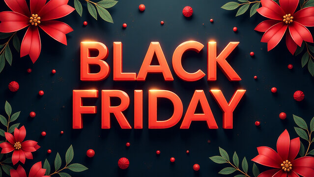 Black Friday banner with black and red points