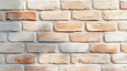 Textured brick wall with a mix of light cream and orange hues showcasing rustic charm in natural light