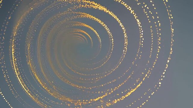 particles spin in a spiral motion, resembling a galaxy. The particles transition from traditional gold to soft rose gold, creating a romantic and modern .