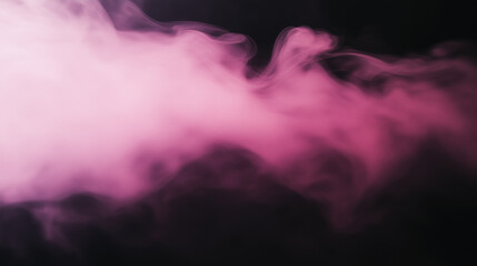 Fototapeta premium Light pink fog swirls gracefully against a black background creating a captivating visual experience