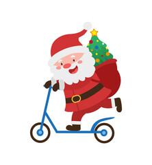 Santa Riding a Scooter