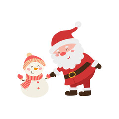 Santa With Snowman