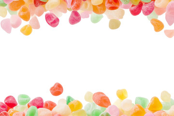 Colorful candy borders on a transparent background png format edible treats vibrant environment sweet concept