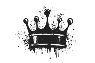 Crown illustration with transparent background png format artistic design white texture grunge style