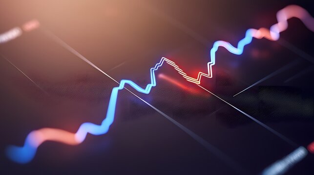 Clear line graph depicting data trends and patterns on a white background representing analytical information and growth