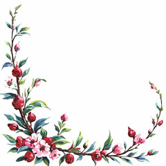 Fototapeta premium floral frame with flowers decorative vector element with white area