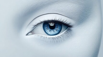 Intense Blue Eye: A Close-Up Digital Painting AI Generated