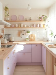 Fototapeta premium The image showcases a stylish and modern kitchen interior