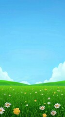 Spring meadow, sunny day, idyllic landscape, background image, perfect for spring designs