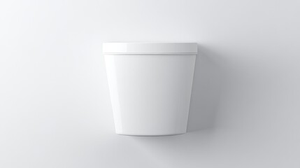Wall-mounted trash bin with a swing lid, isolated on a smooth white backdrop