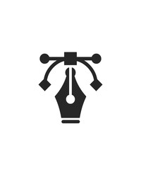 Pen tool cursor vector icon symbol for web