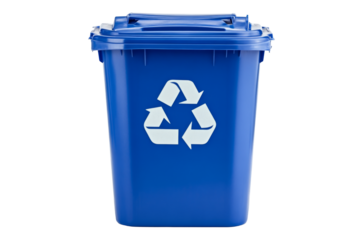 Recycling bin with transparency background png eco-friendly waste management blue color urban environment