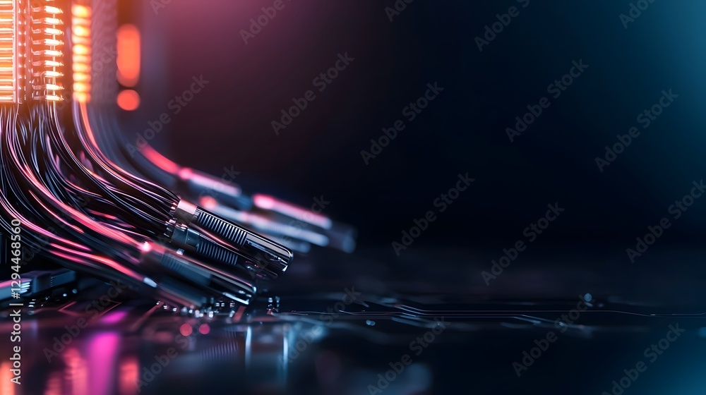 Poster high-quality close-up of a computer processor showcasing advanced technology and intricate circuitry