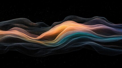 Fototapeta premium Creating vibrant light waves digital space abstract art dark background close-up visual harmony