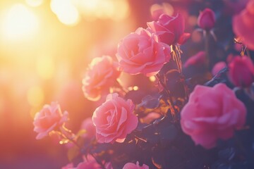 Fototapeta premium Pink Roses in Garden,