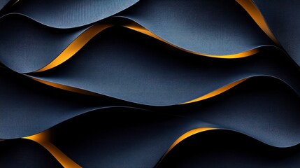 Abstract dark blue and gold wavy pattern