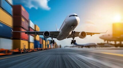 Obraz premium Blockchain-powered Aviation Trade Compliance System for Secure Digital and Streamlined Supply Chain Logistics
