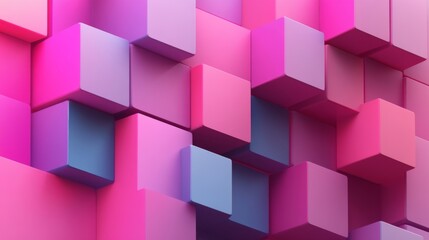 Obraz premium Colorful pink and purple cubes patterned geometric 3d background