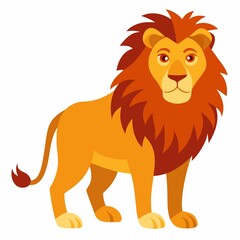 lion cartoon illustration on white background